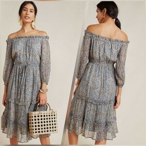 Anthropologie off the shoulder boho dress